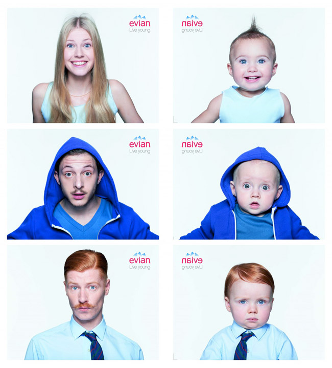 Publicités Evian Live Young